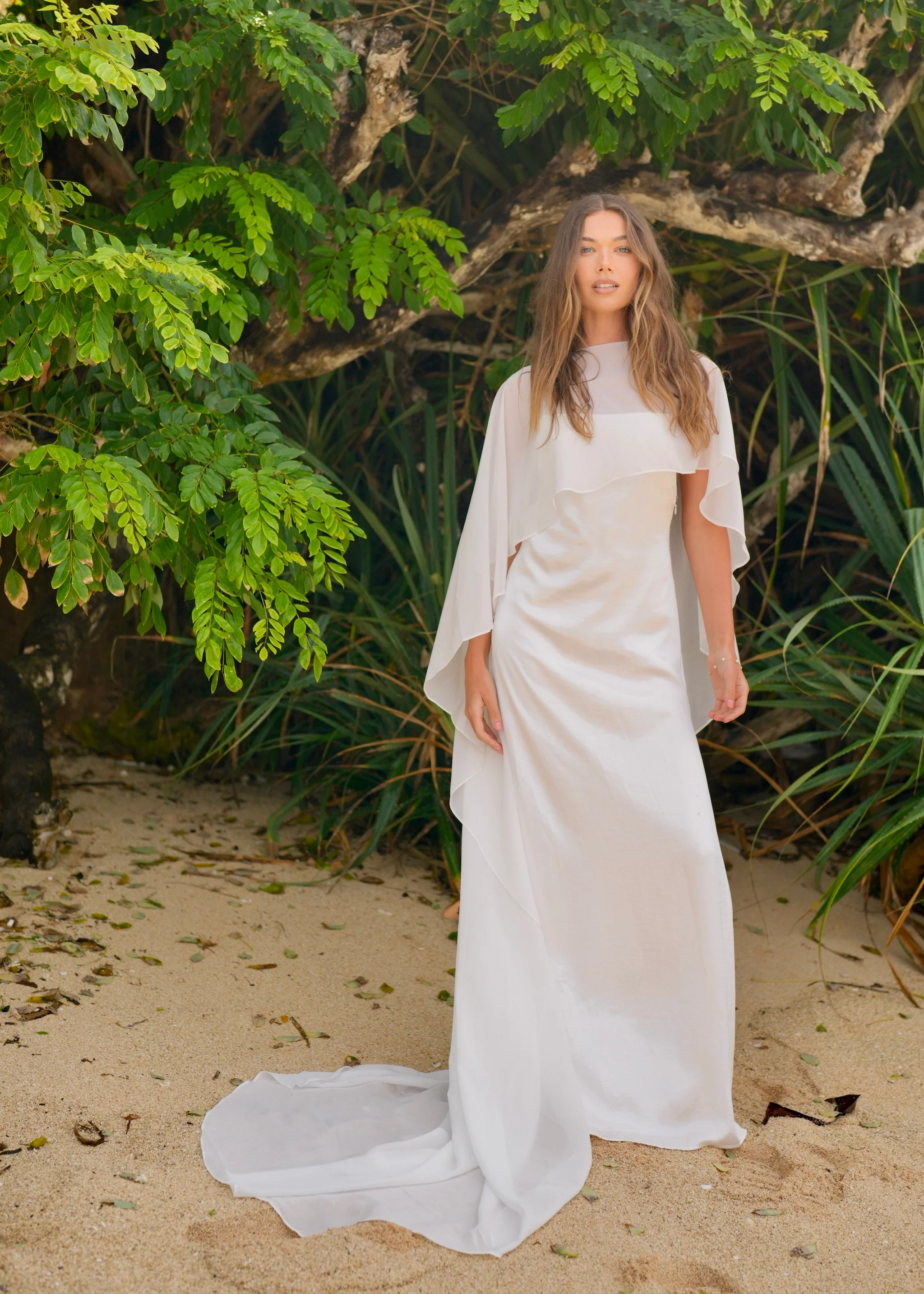 Bridal Chiffon Cape - Image 10