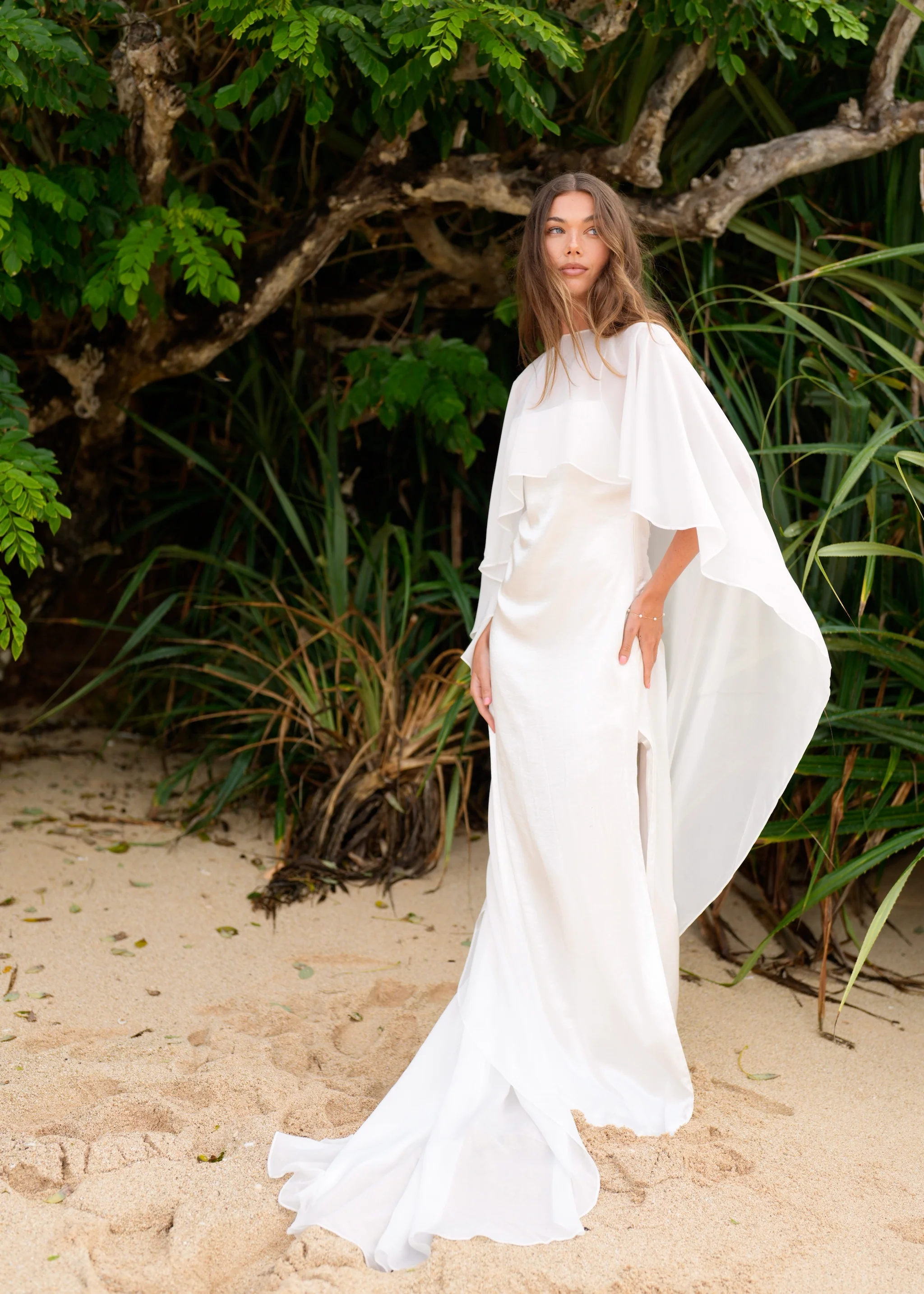 Bridal Chiffon Cape - Image 11