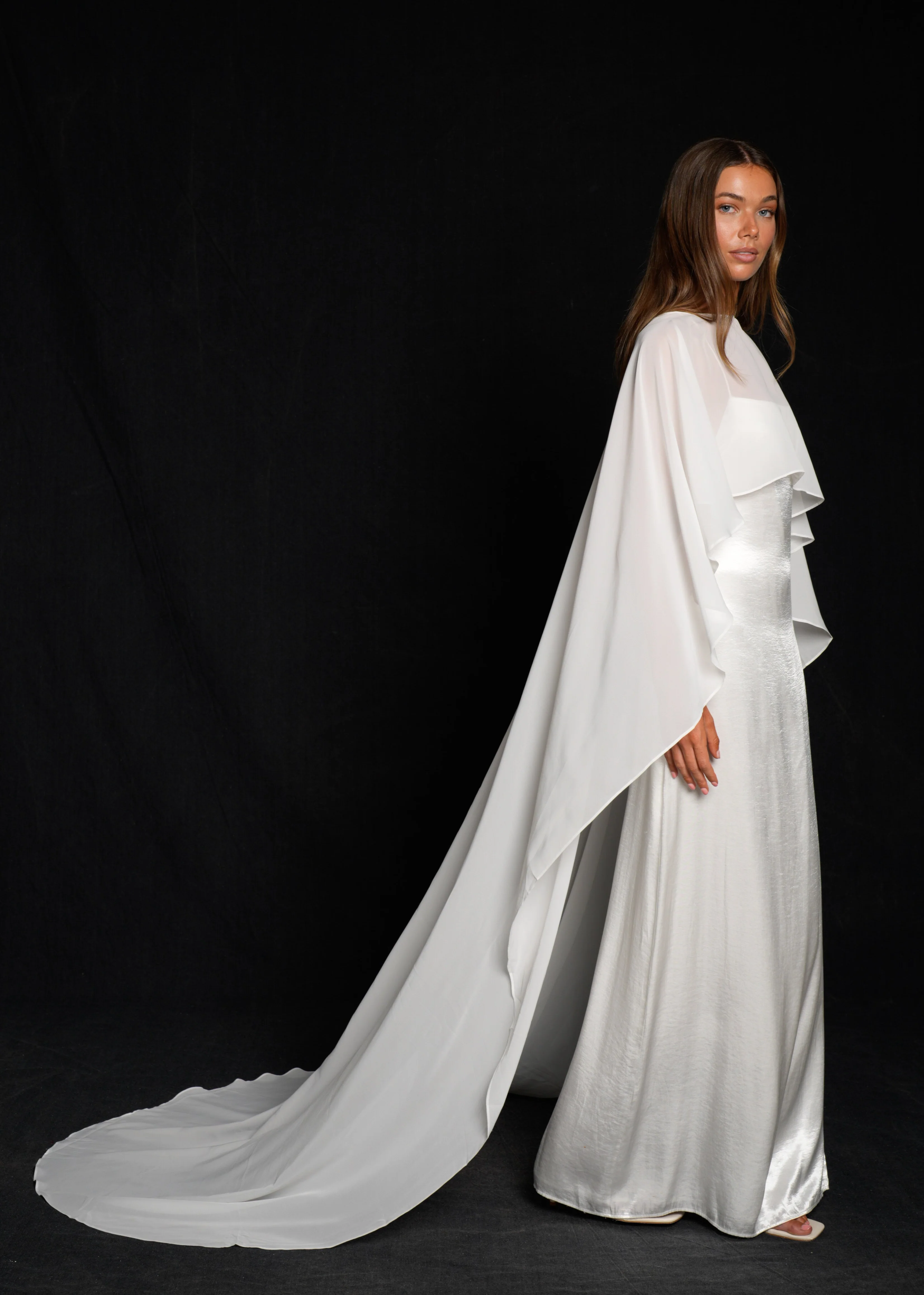 Bridal Chiffon Cape - Image 3