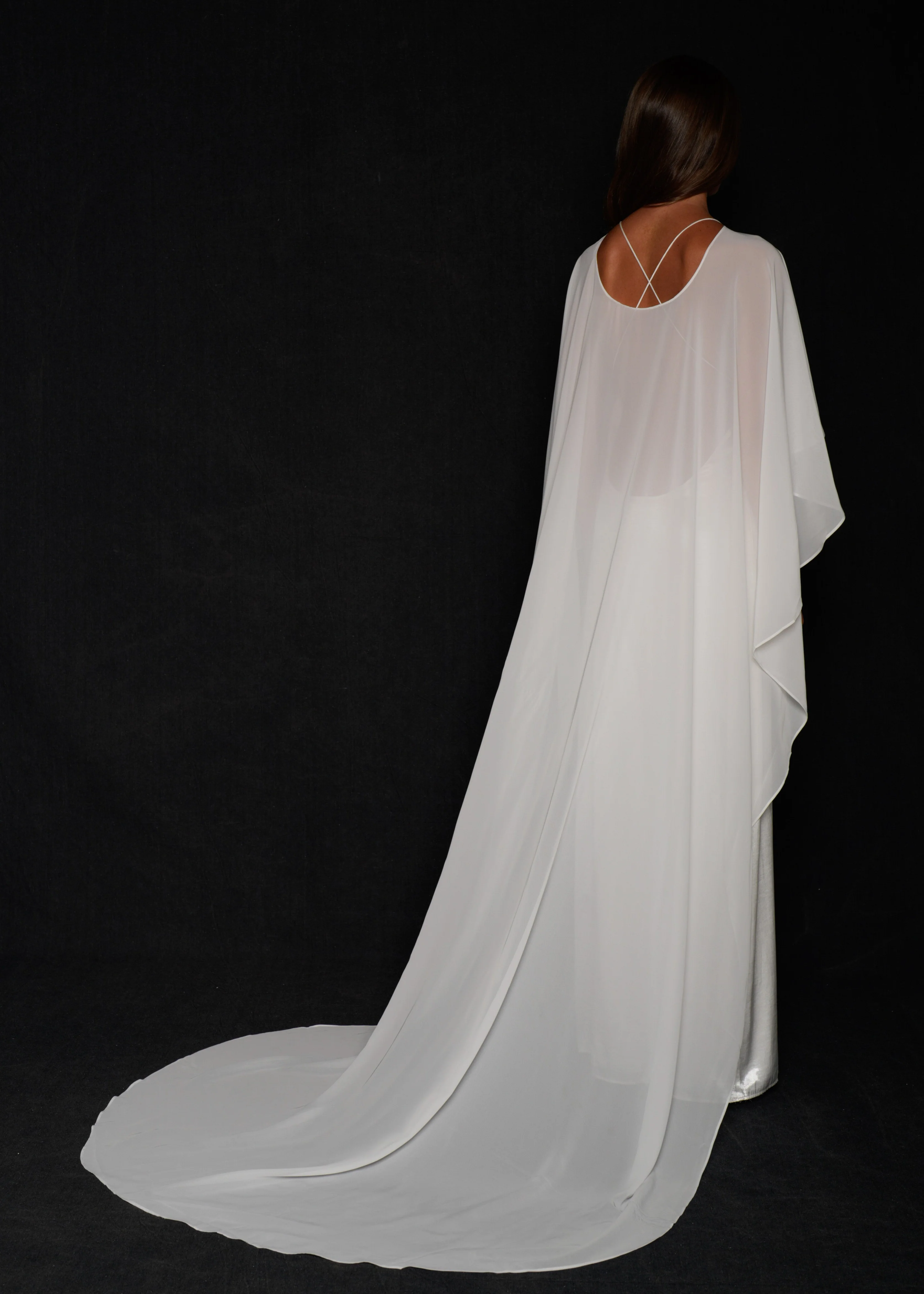 Bridal Chiffon Cape - Image 6