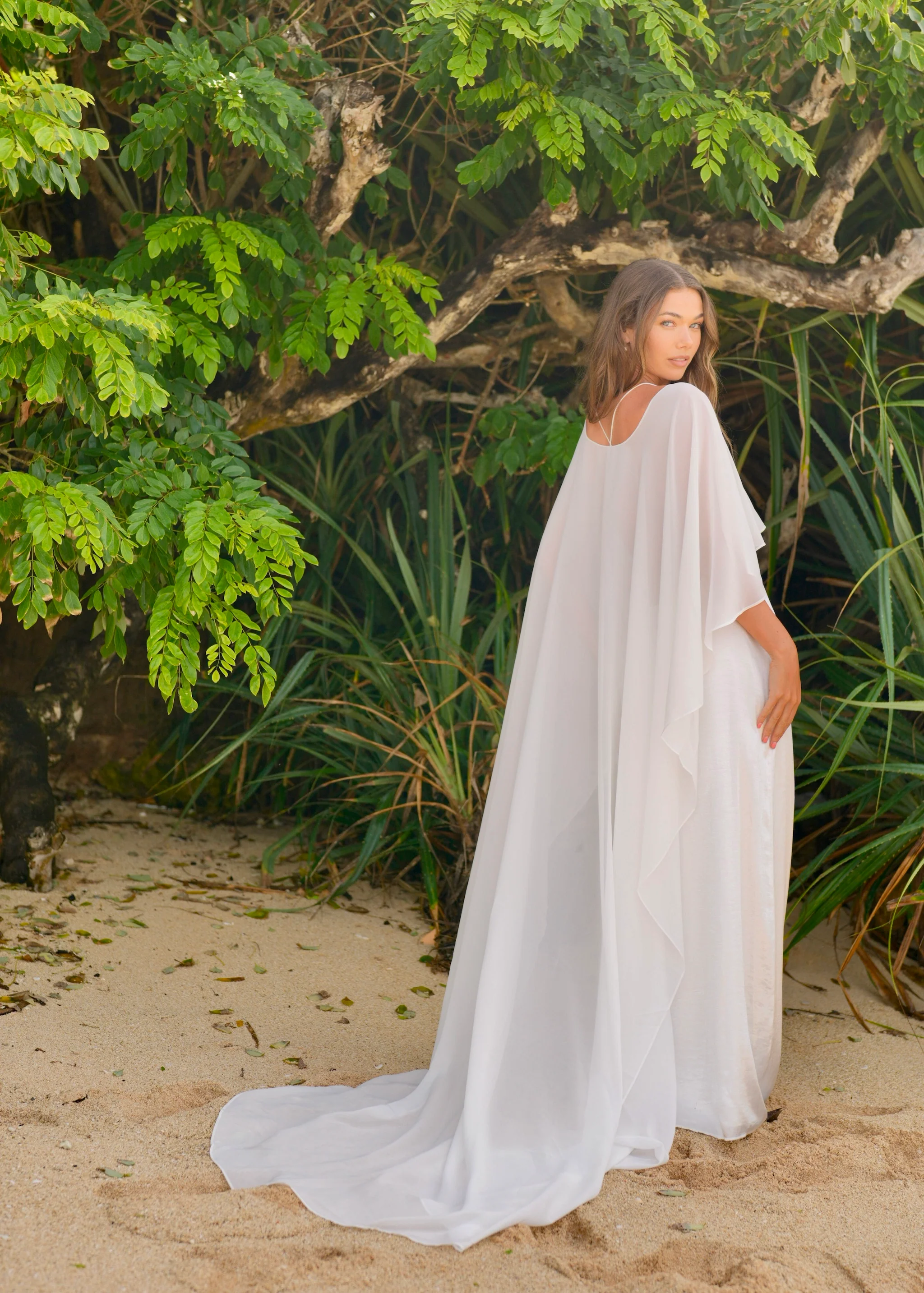 Bridal Chiffon Cape - Image 9
