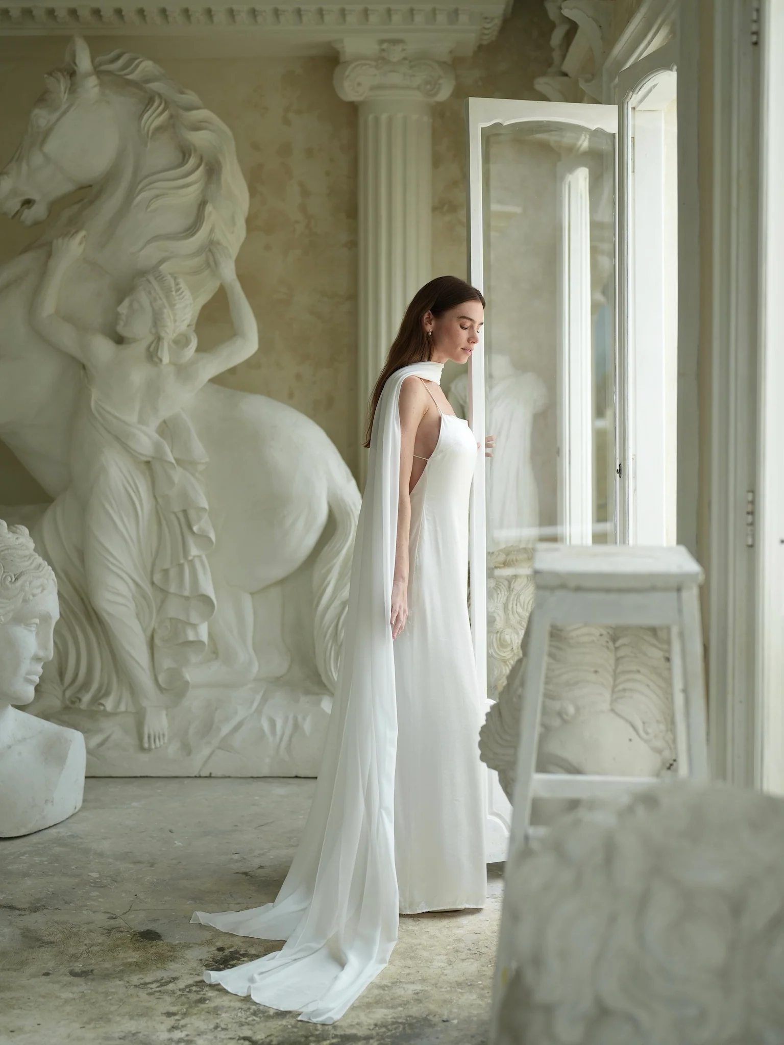 Bridal Chiffon Neck Scarf - Image 12