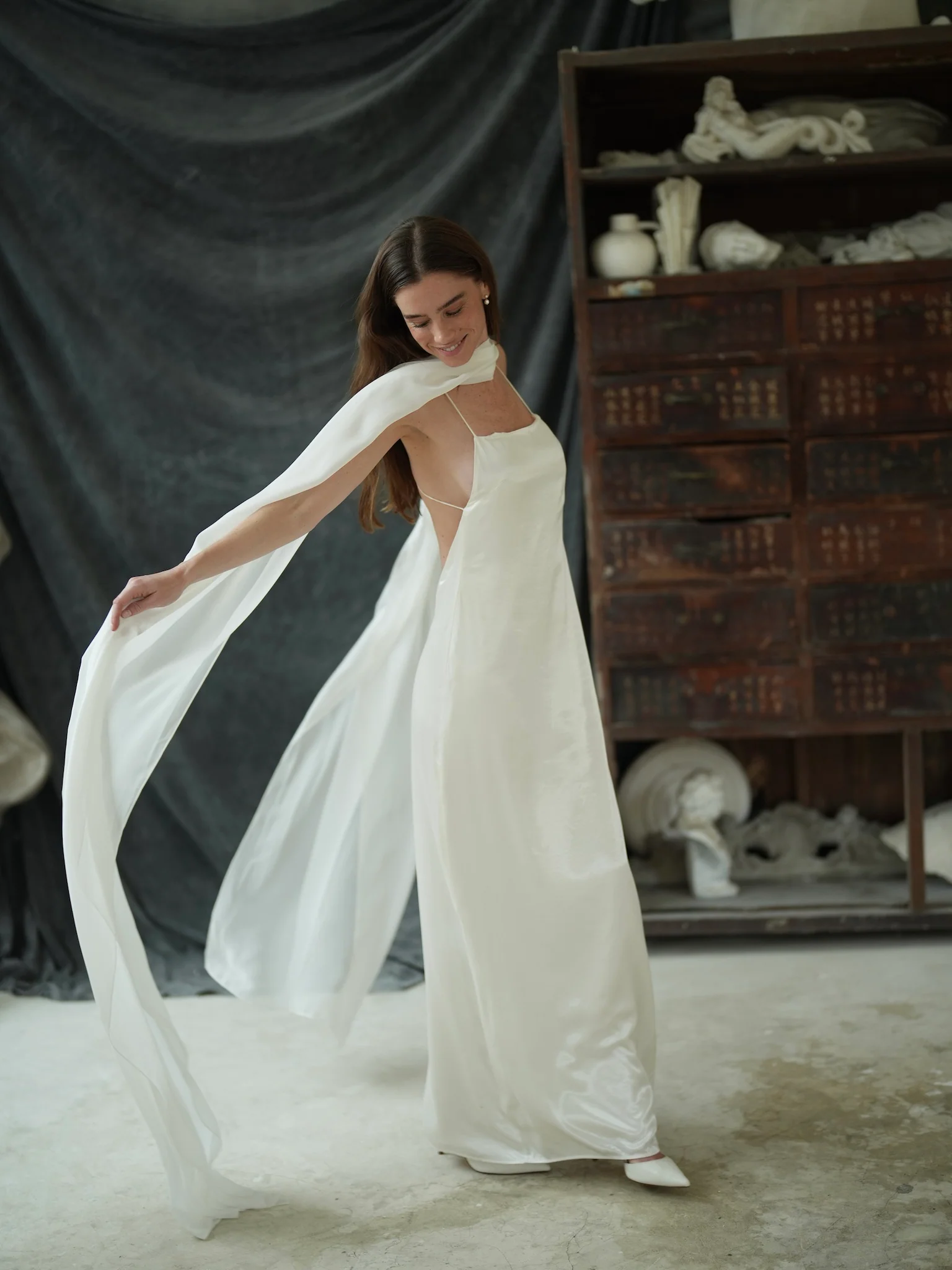 Bridal Chiffon Neck Scarf - Image 13