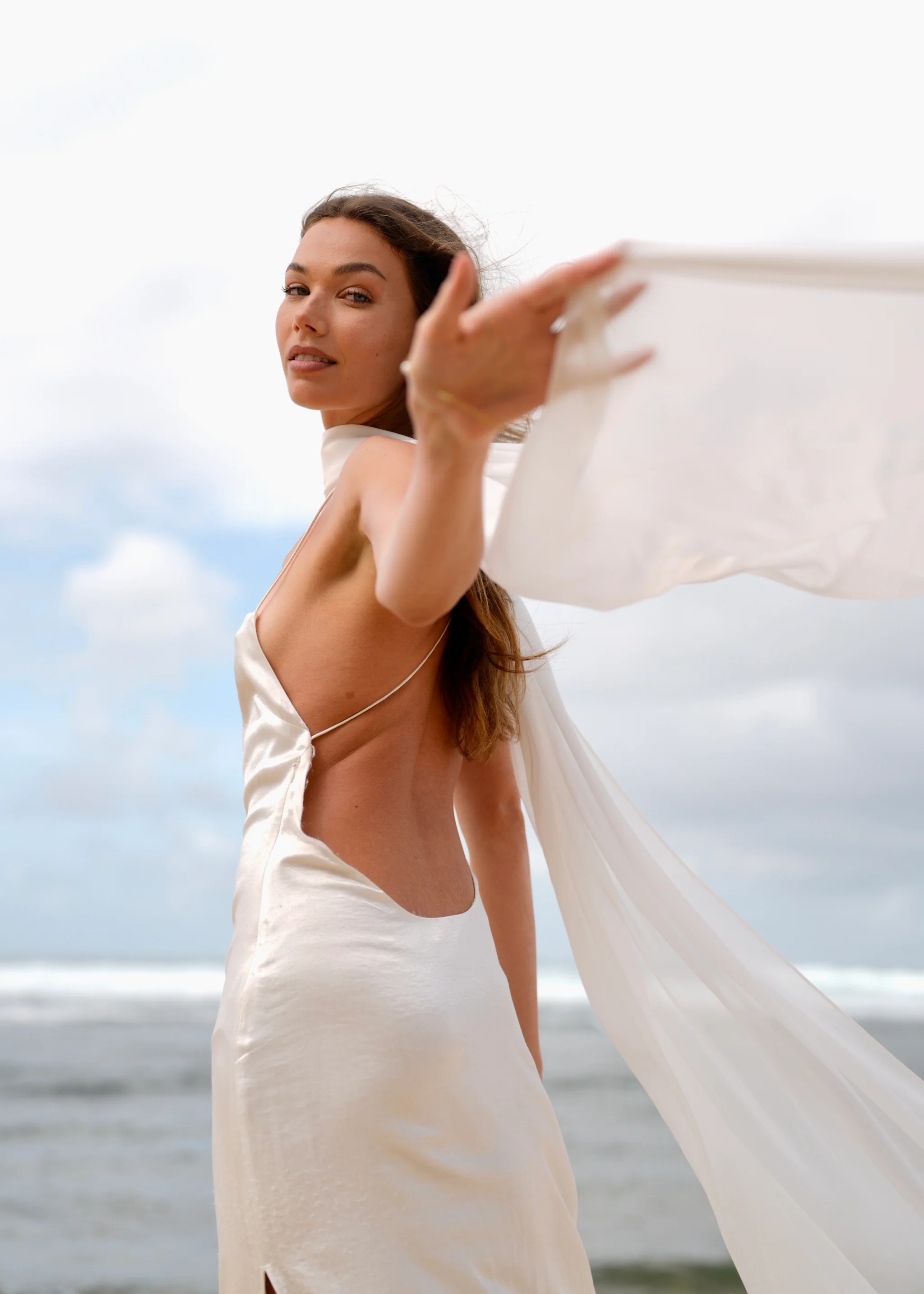 Bridal Chiffon Neck Scarf - Image 5