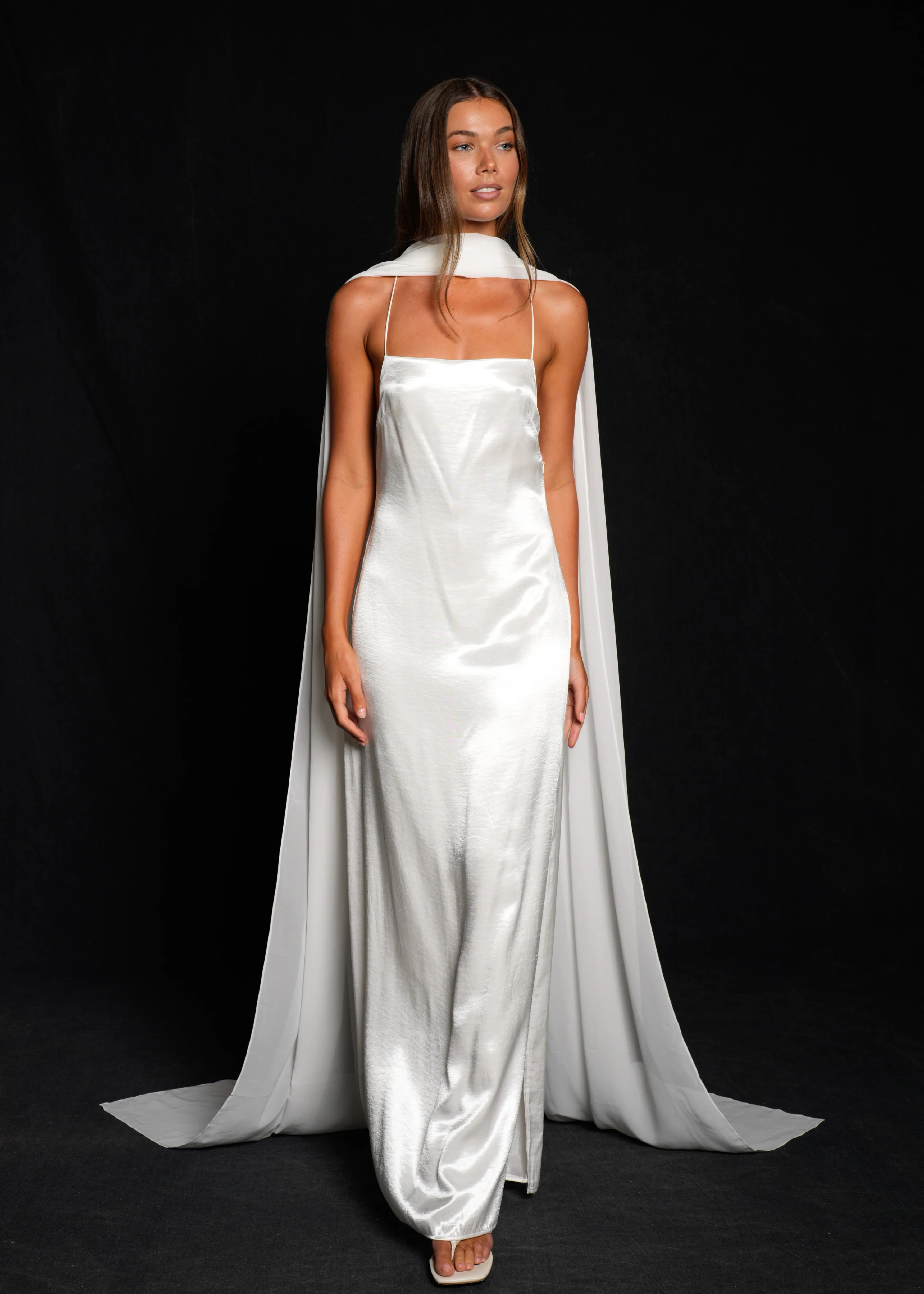 Bridal Chiffon Neck Scarf - Image 8