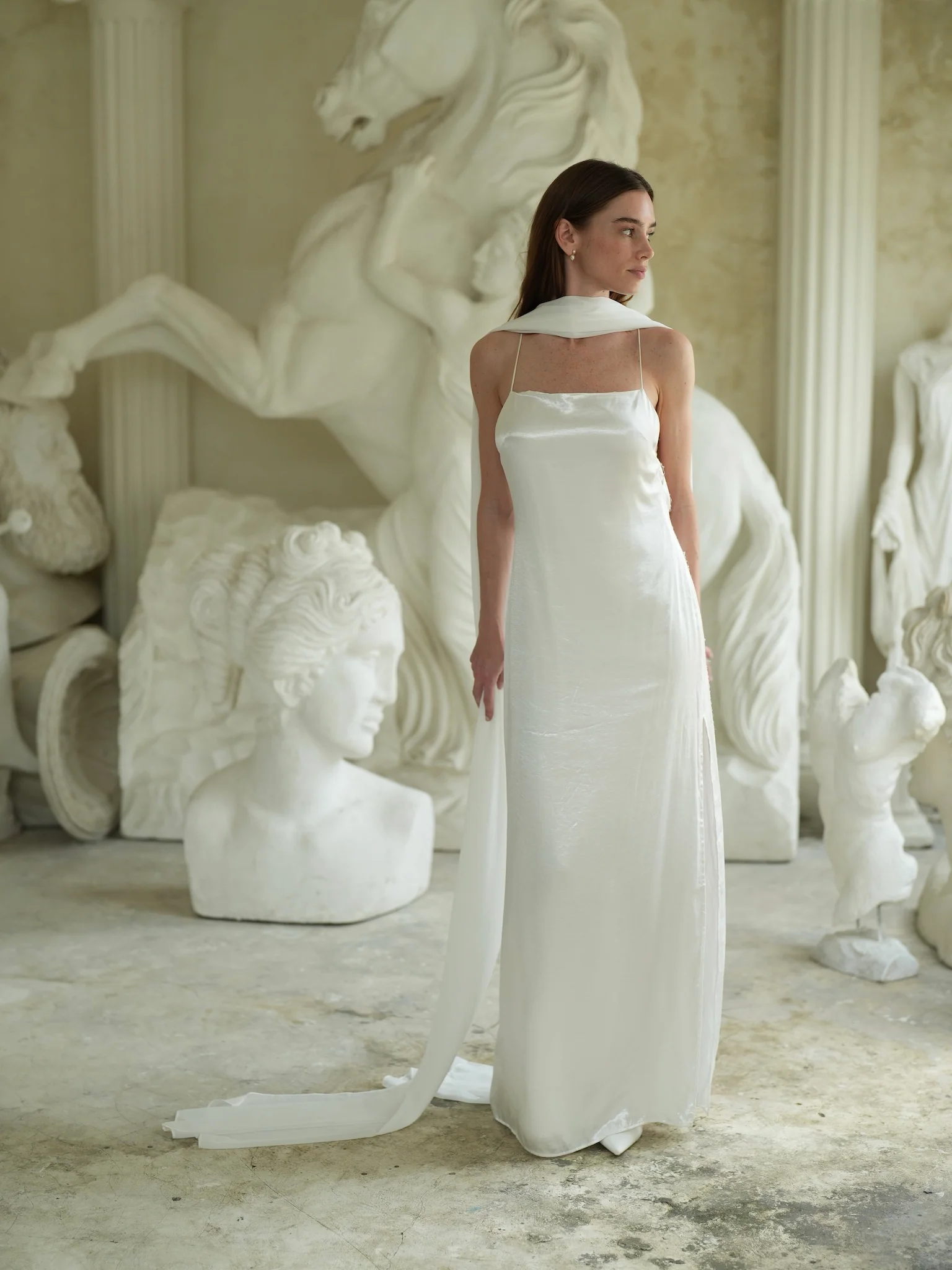 Bridal Chiffon Neck Scarf - Image 9