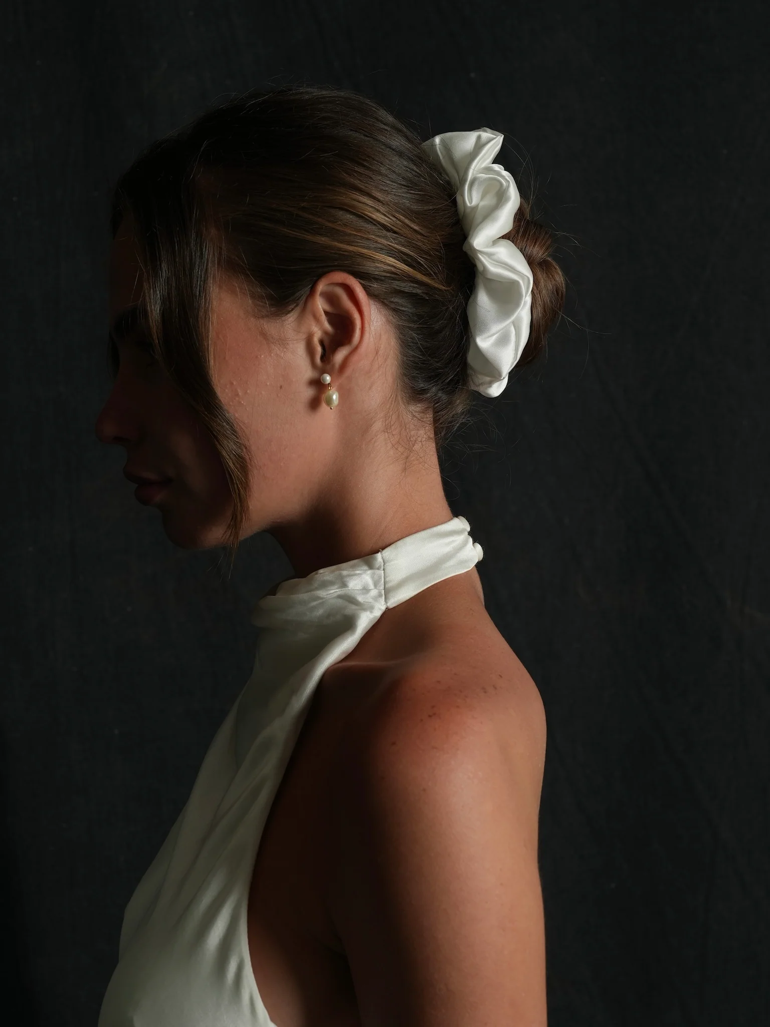 Bridal Mulberry Silk Scrunchie - Image 3