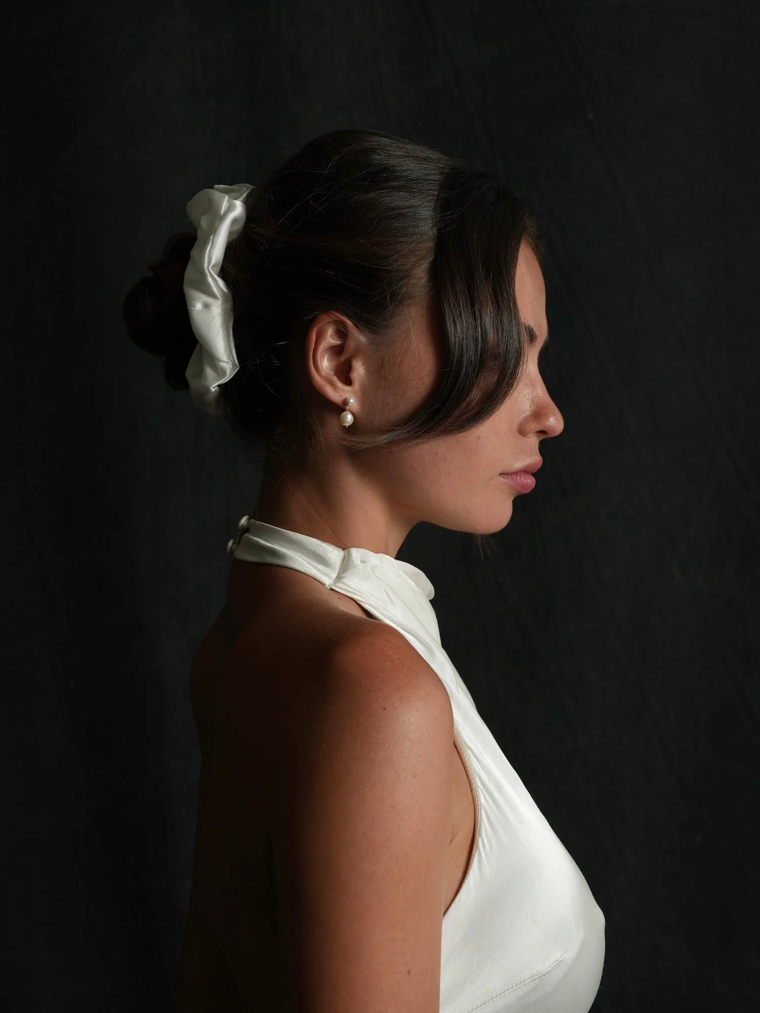 Bridal Mulberry Silk Scrunchie - Image 5