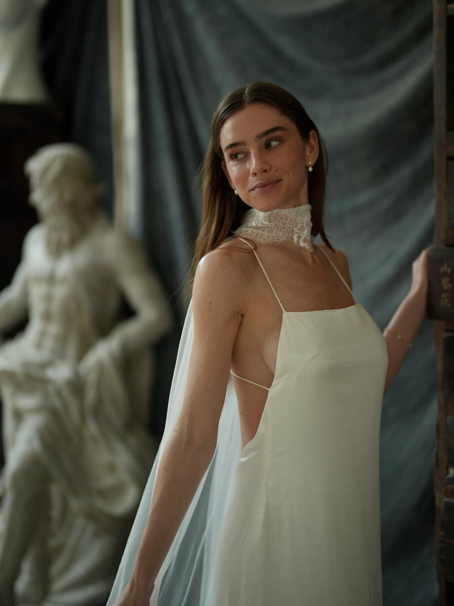 Chantilly Lace Choker with Tulle Wings - Image 3