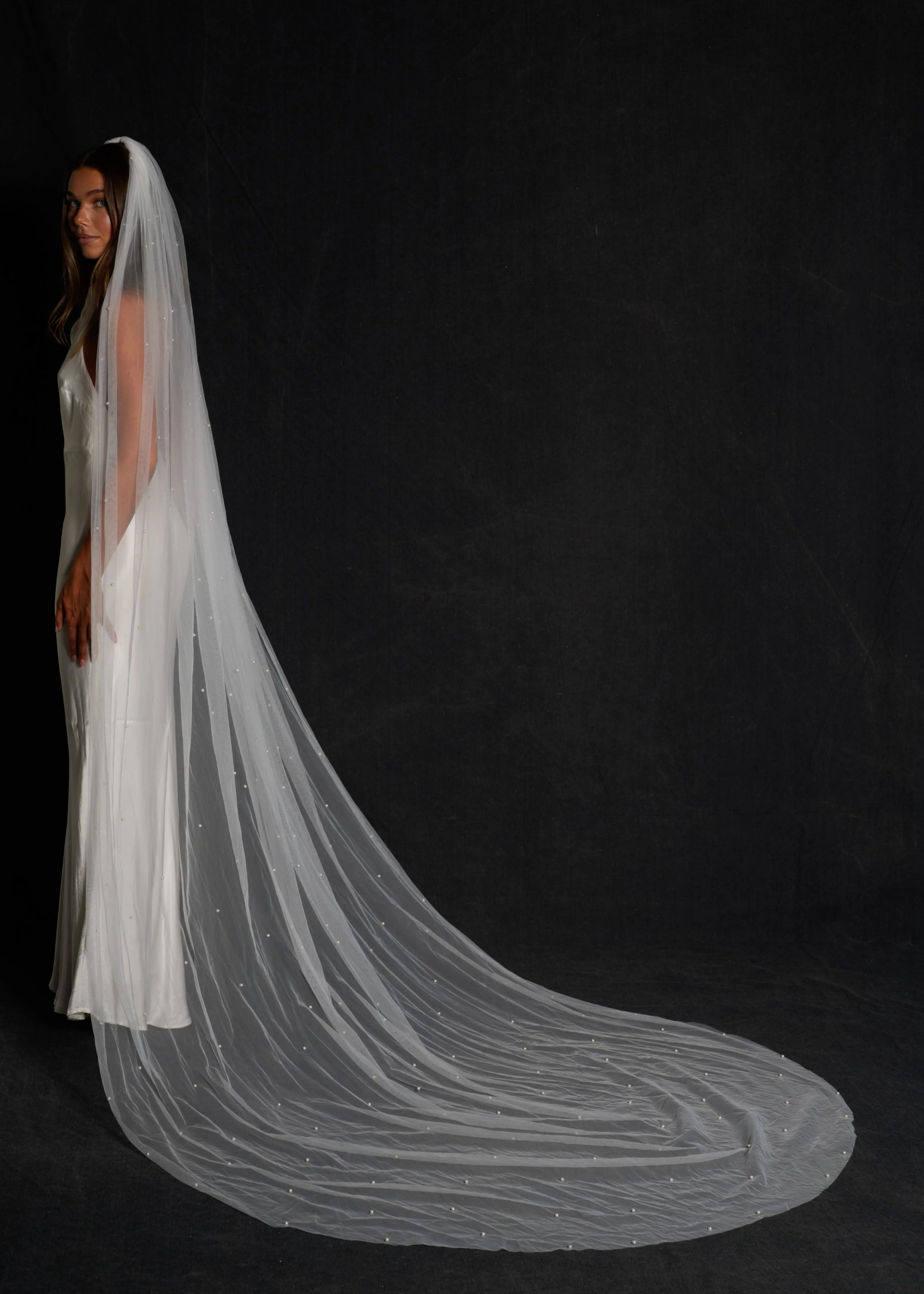 Pearl Veil, Single Tier, Cathedral Length - Image 5