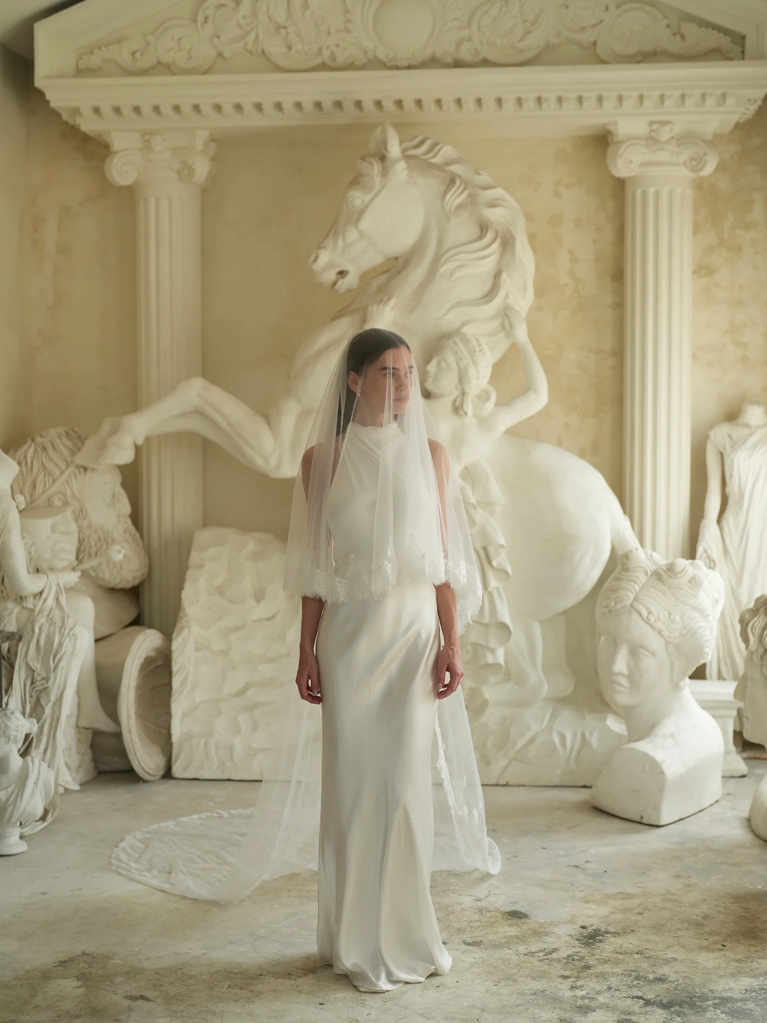 Chantilly Lace Veil, Two Tier, Cathedral Length - Image 12