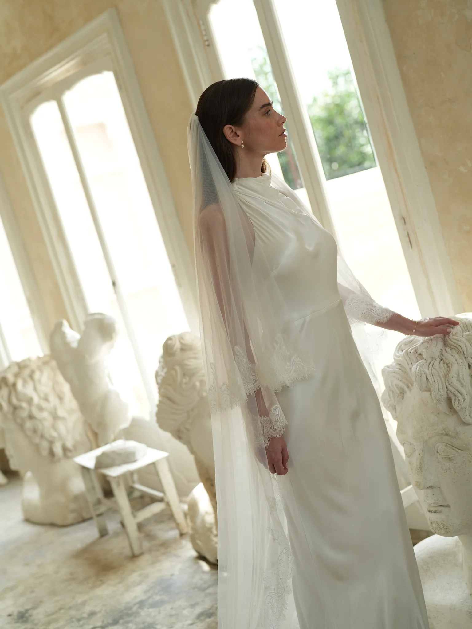 Chantilly Lace Veil, Two Tier, Cathedral Length - Image 14