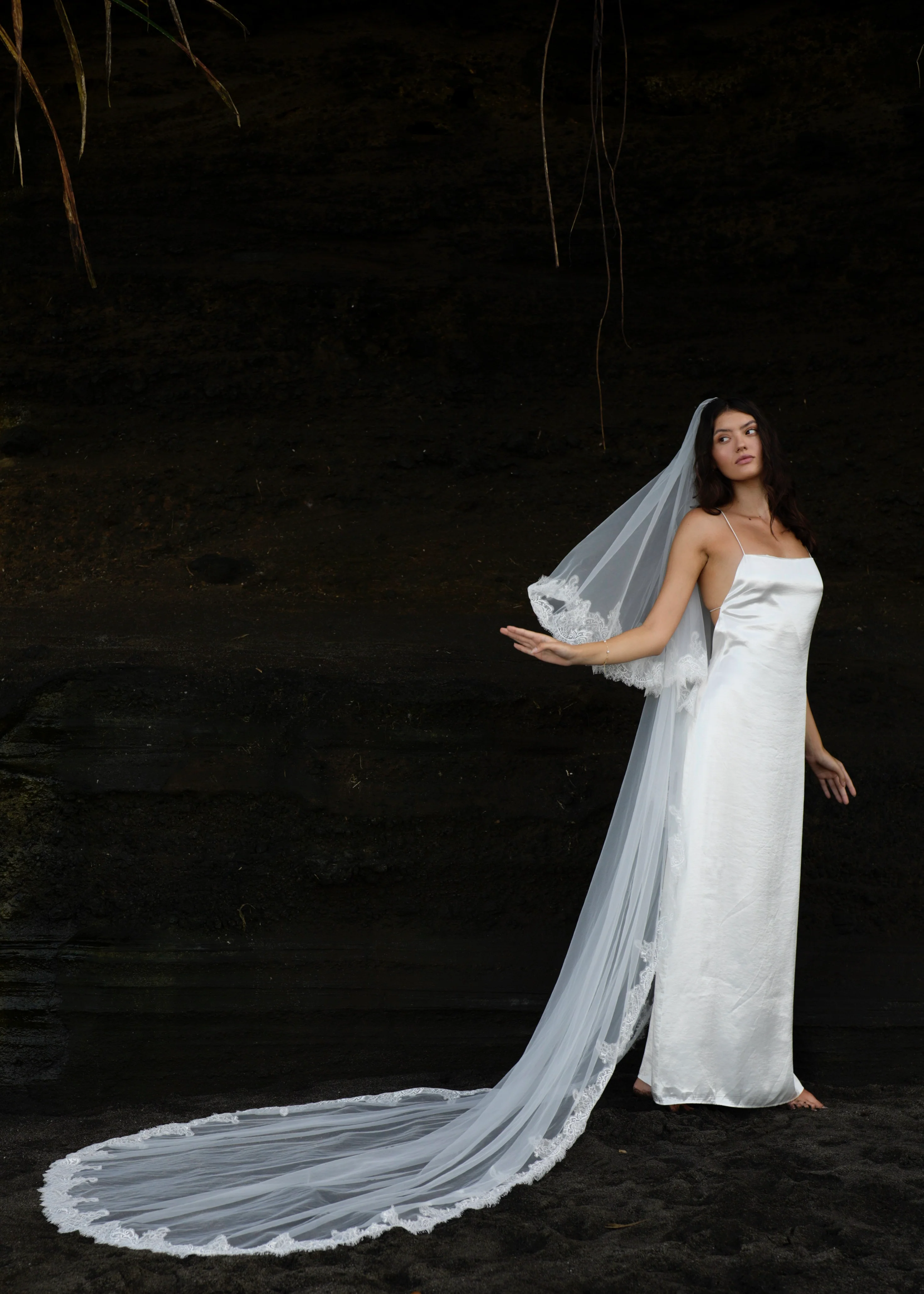 Chantilly Lace Veil, Two Tier, Cathedral Length - Image 5