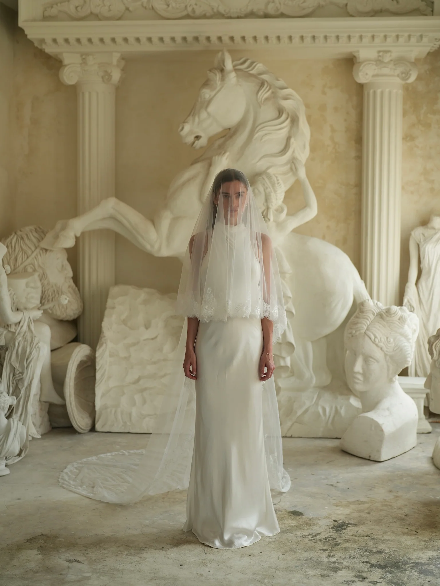 Chantilly Lace Veil, Two Tier, Cathedral Length - Image 9