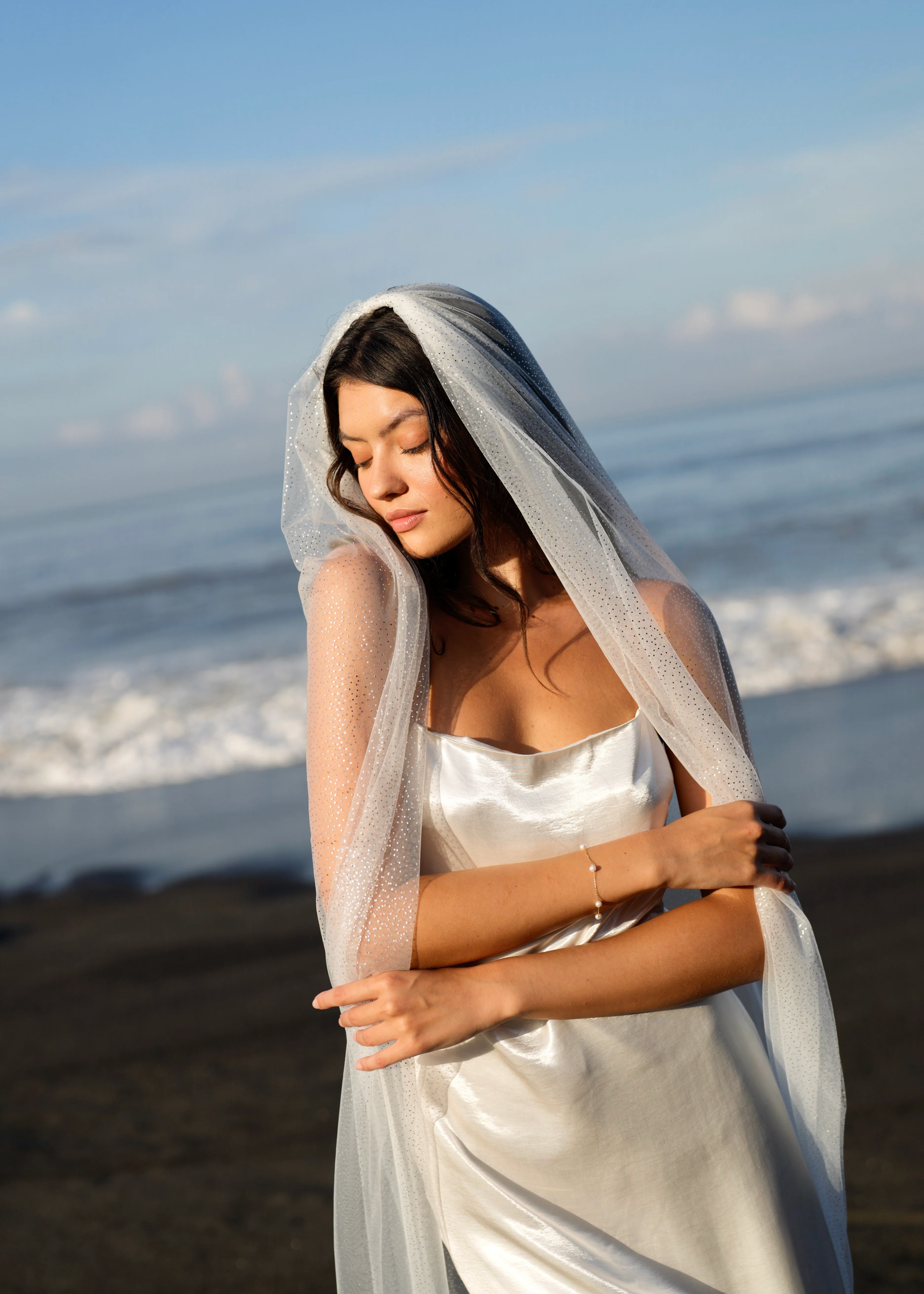 Glitter Veil, Cathedral Length, Single Tier - Image 4