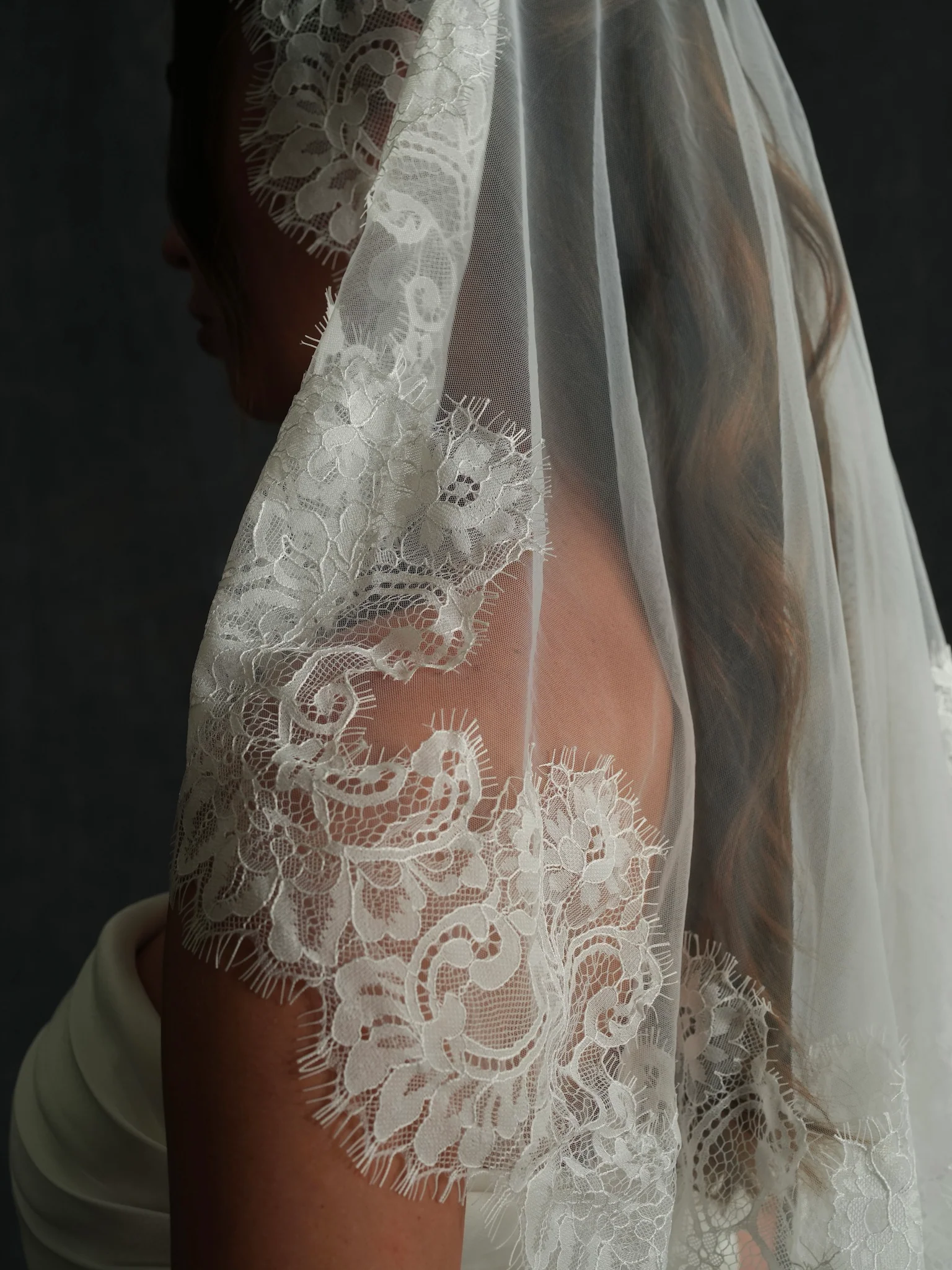 Mini Mantilla Short Lace Bachelorette Veil - Image 14