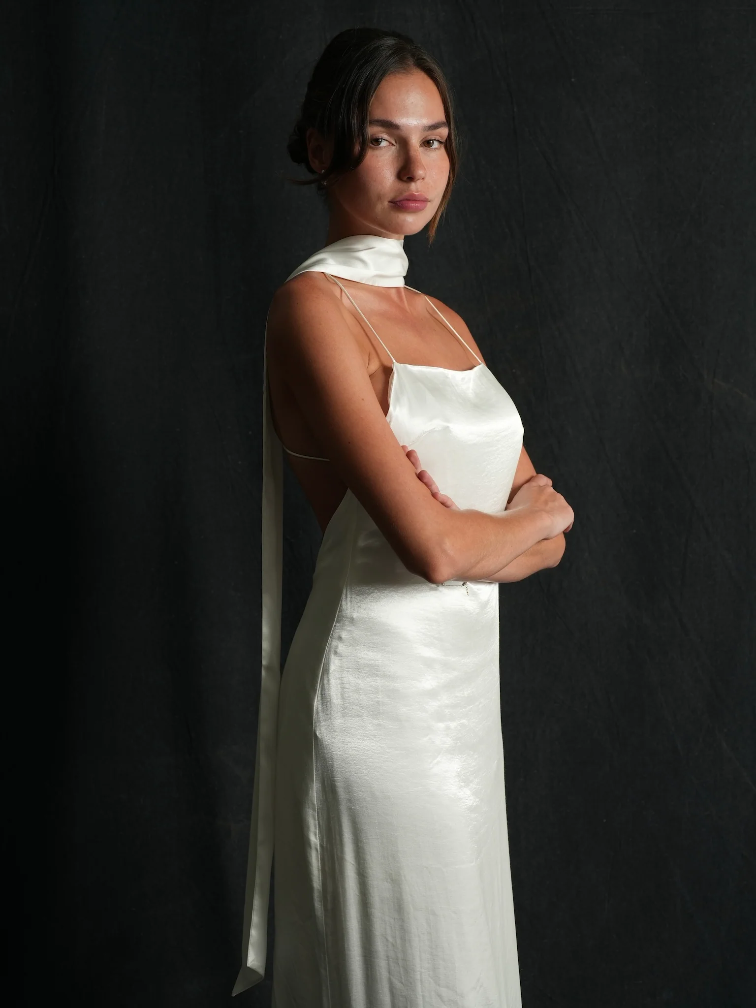 Mulberry Silk Fingertip Bridal Neck Scarf - Image 3