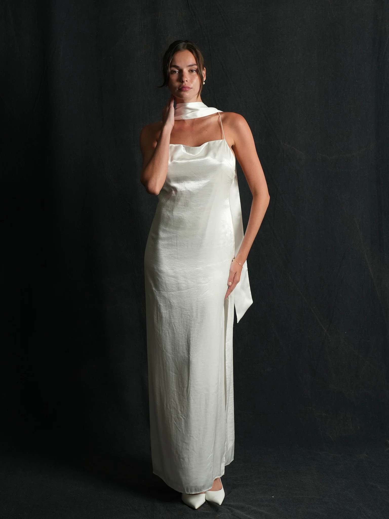 Mulberry Silk Fingertip Bridal Neck Scarf - Image 7